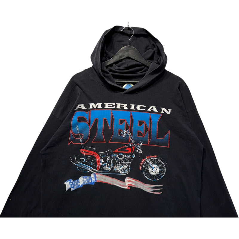 Vintage American Steel Motorcycle Biker Hoodie