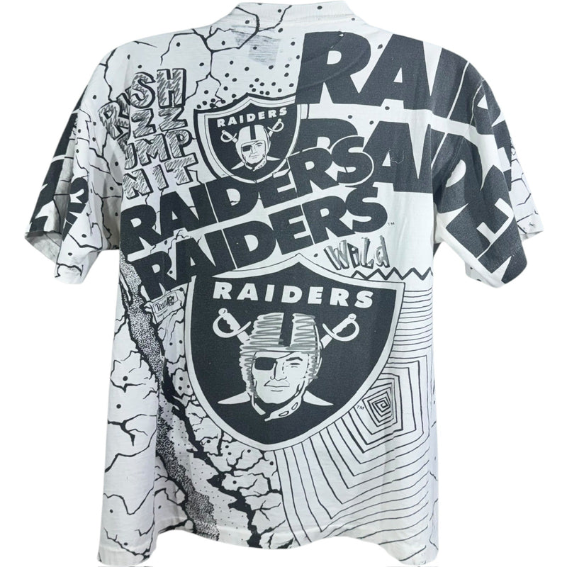 Vintage Los Angeles Raiders NFL All Over Print Tee