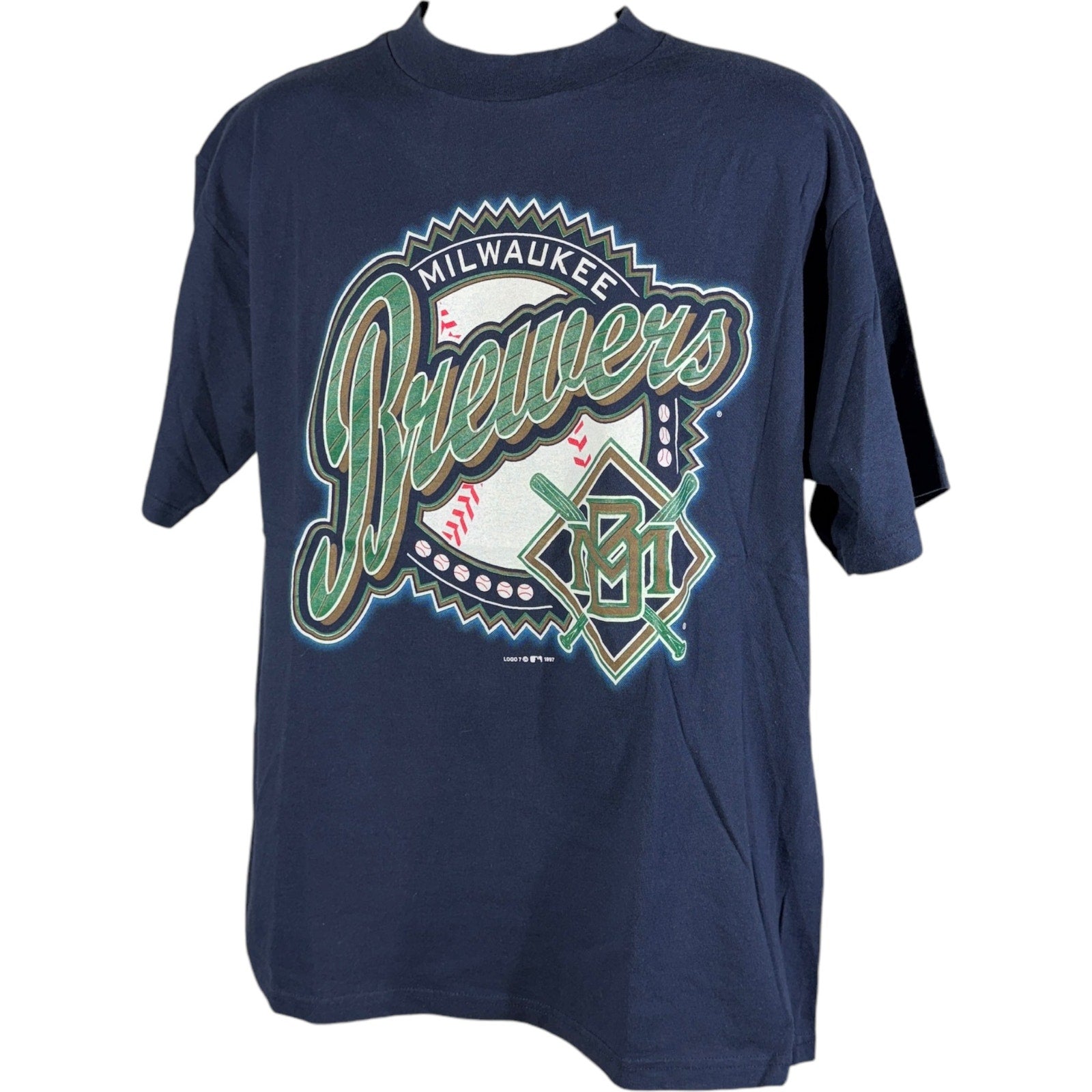 Vintage Milwaukee Brewers MLB Spellout Tee 90s