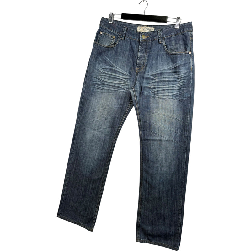 Vintage Qiaojun Faded Straight Leg Denim Jeans 36