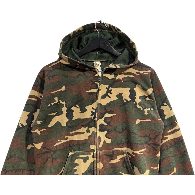 Vintage Woodland Camoflauge Full Zip Hoodie