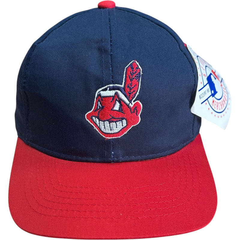 Vintage Cleveland Indians Logo Embroidered Snapback Hat NWT