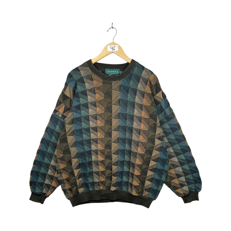 Vintage Tundra AOP Triangle Pattern Pullover Knit Sweater