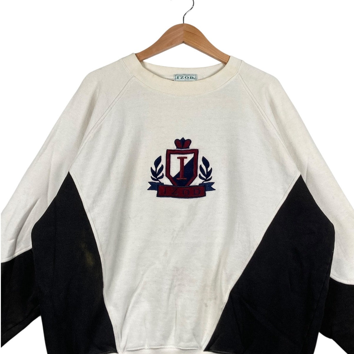 Vintage IZOD Two Tone Embroidered Logo Crewneck
