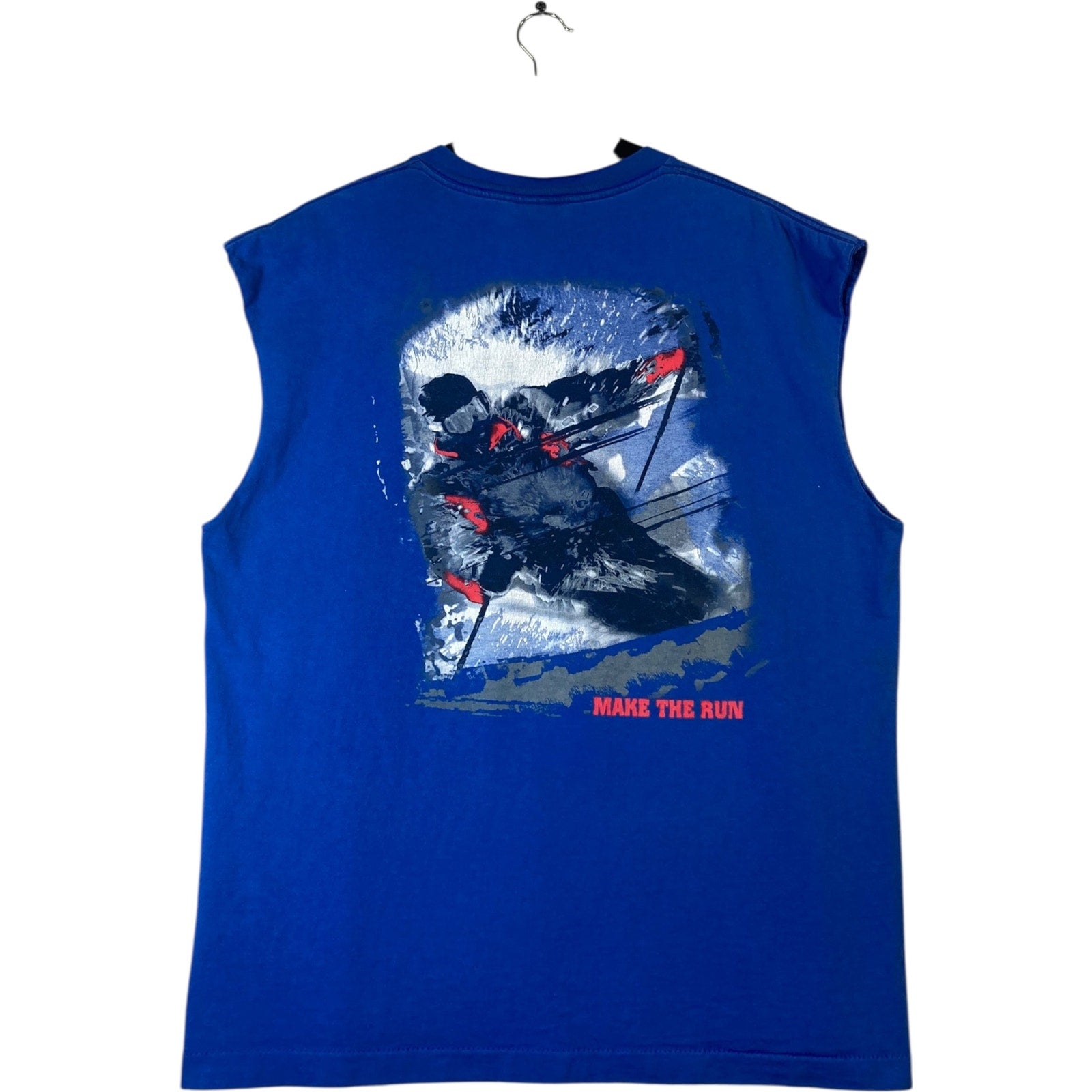 Vintage Make The Run Ski Muscle Sleeves Tank Top