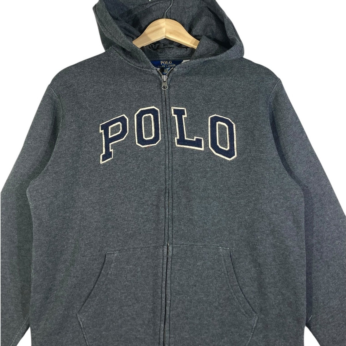 Vintage Polo Ralph Lauren Embroidered Logo Full Zip Hoodie