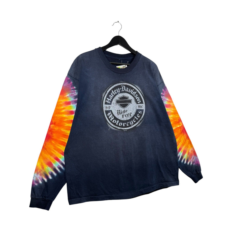 Vintage Harley Davidson Tie Dye Smoky Mountain Tennessee Long Sleeve Shirt
