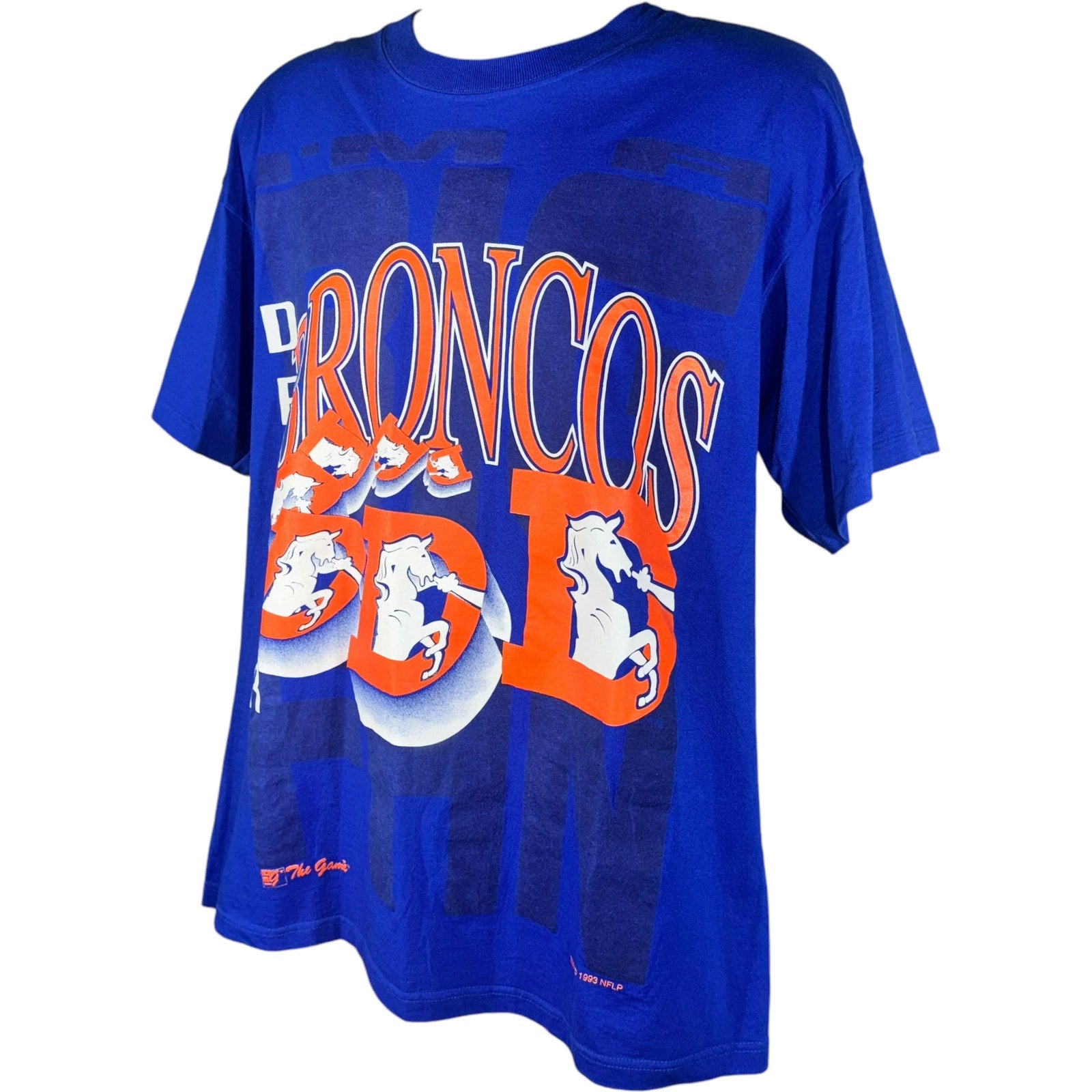 Vintage Denver Broncos Spellout Logo Tee 1993