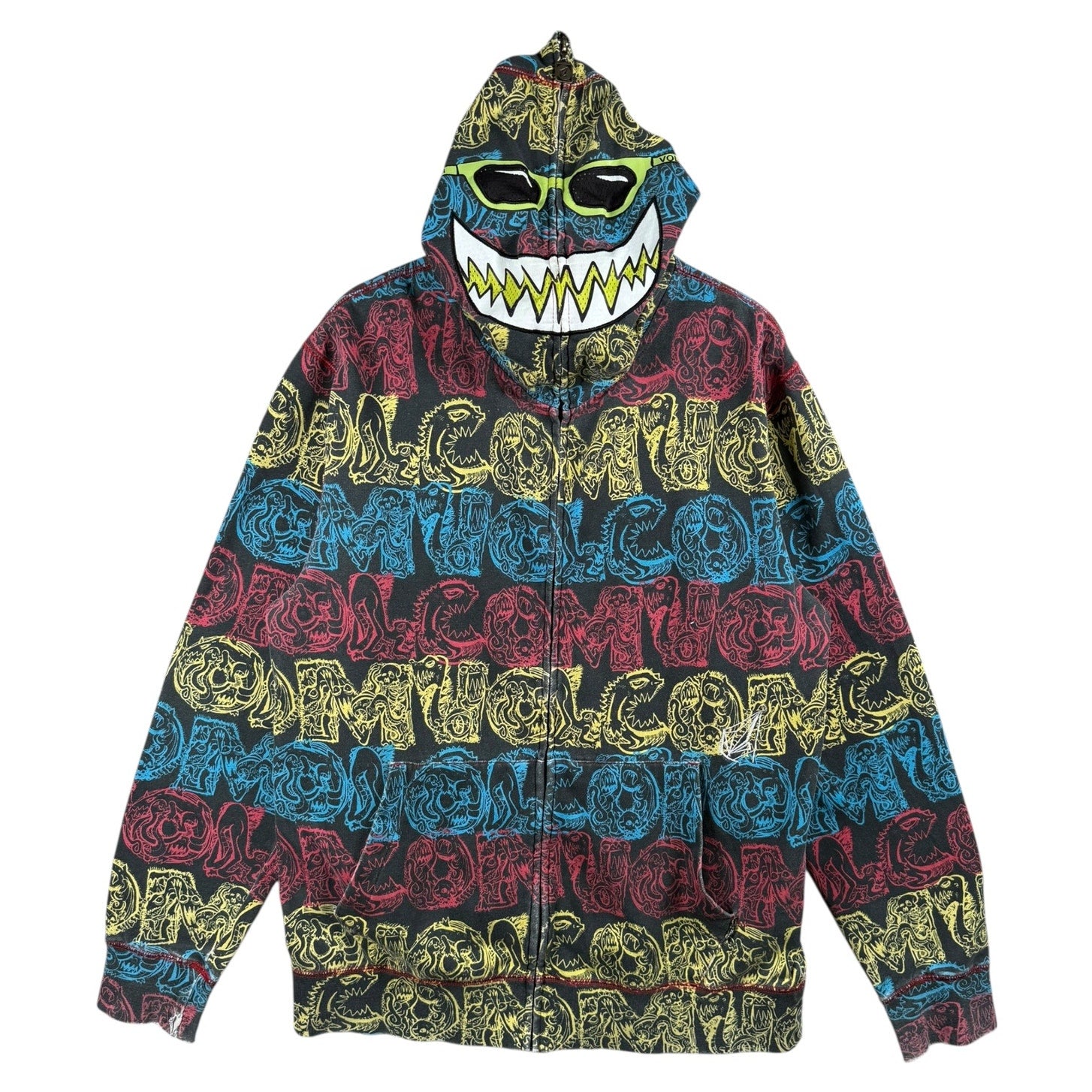 Vintage Volcom Full Zip Face Mask Hoodie