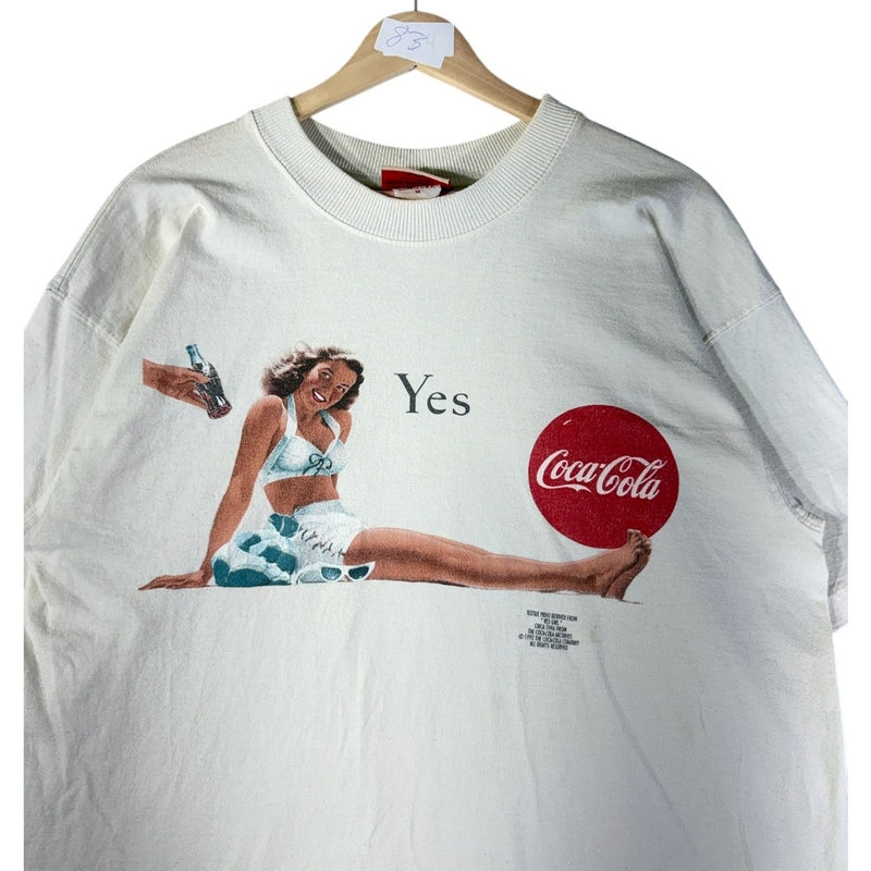 Vintage Coca-Cola Yes Retro Girl Graphic T-Shirt