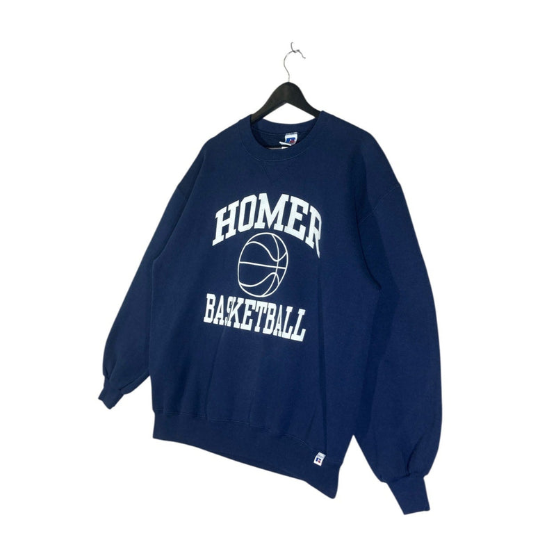 Vintage Homer Basketball Chest Spellout Crewneck