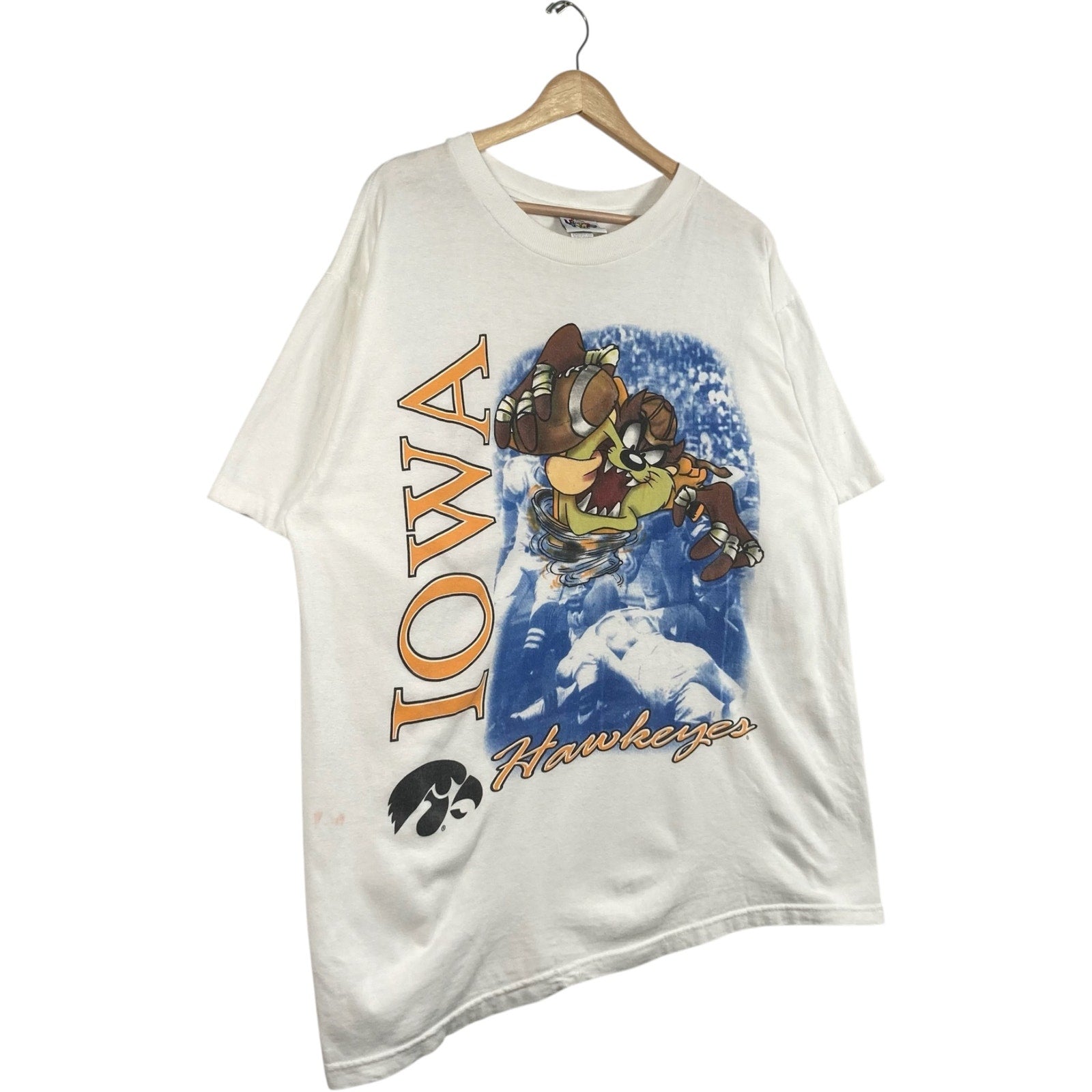 Vintage Looney Tunes Taz Iowa Hawkeyes Football Tee