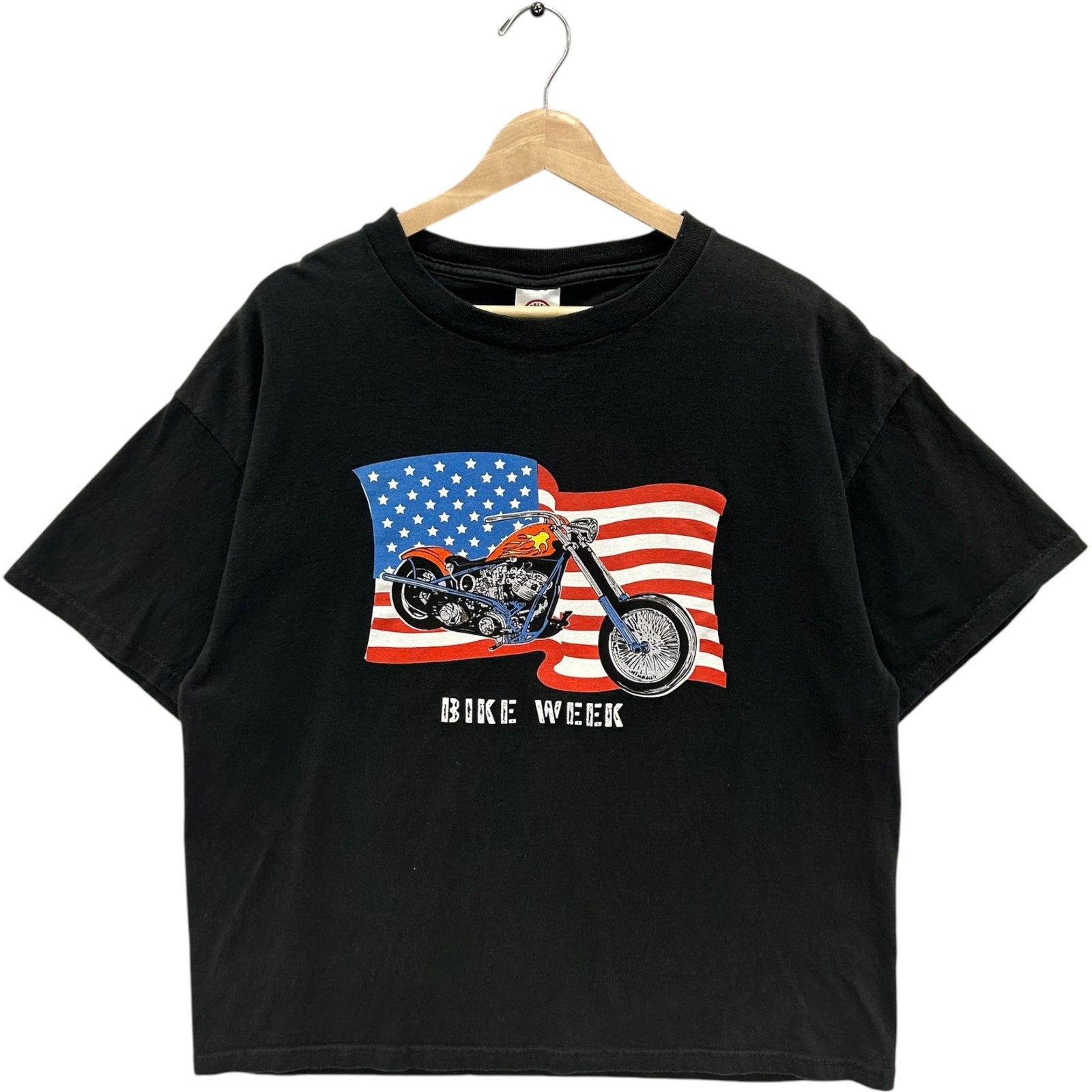 Vintage American Flag Bike Week Tee