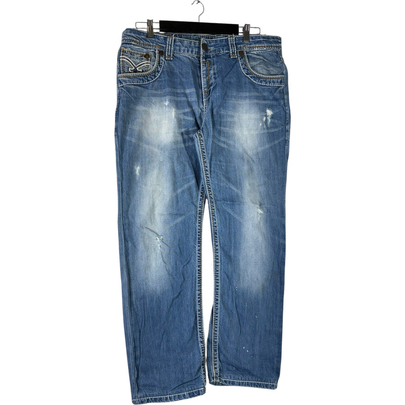 Vintage Gasparo Straight Leg Distressed Denim Jeans 38