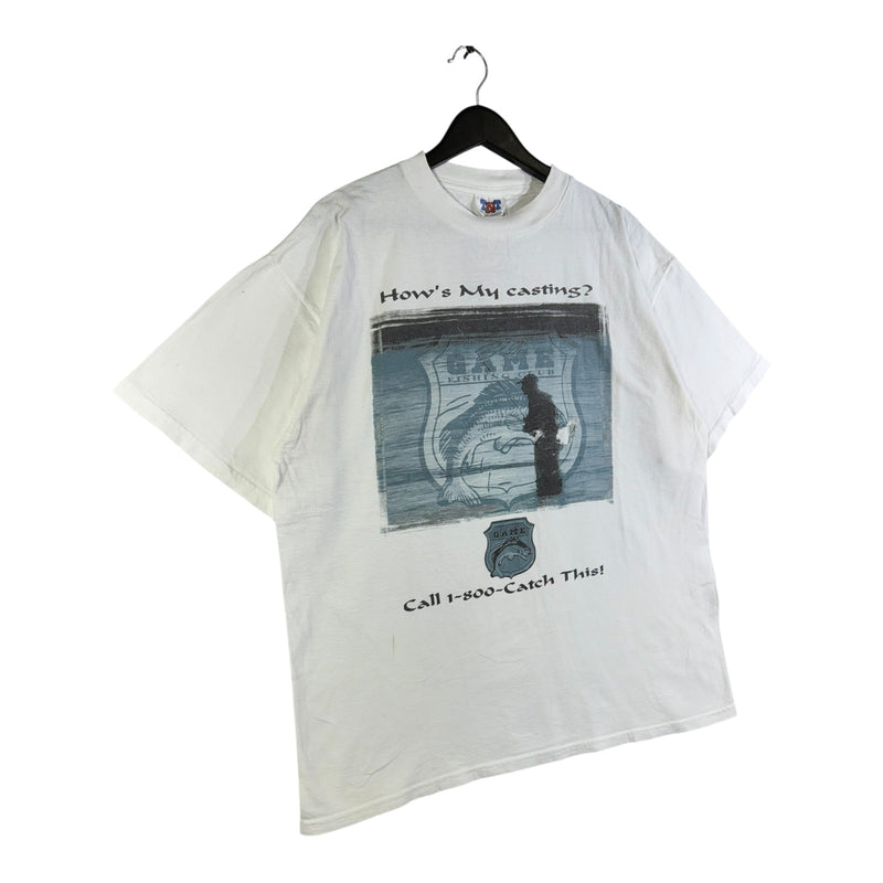 Vintage "How's My Casting?" Fishing T-Shirt