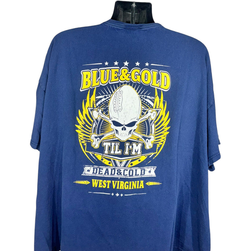 Vintage Blue & Gold West Virginia University Football Tee