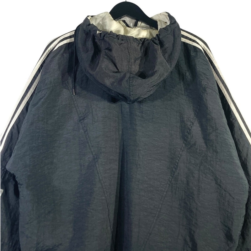 Vintage Adidas Trefoil 3-Stripes Hooded Windbreaker