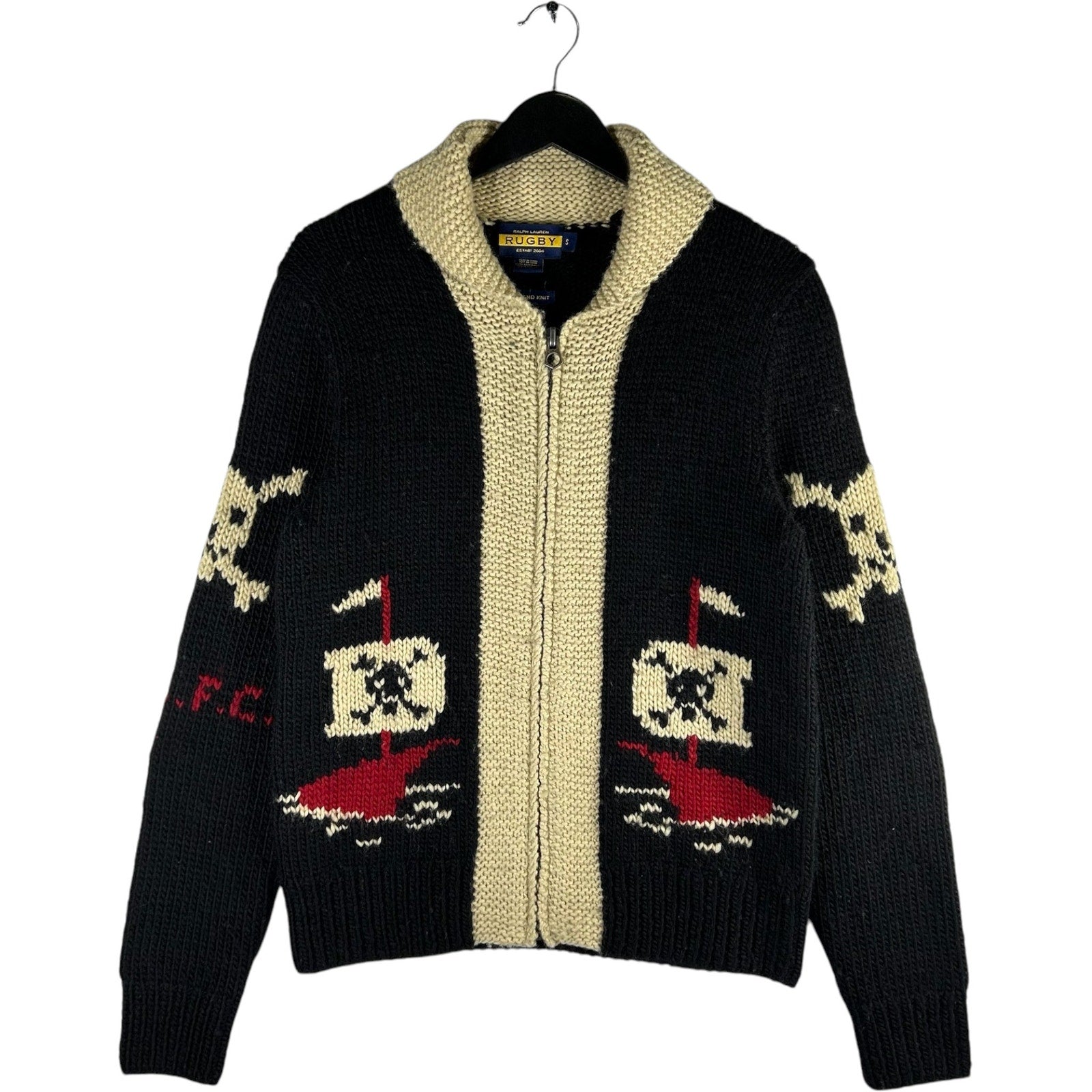 Ralph Lauren Rugby Hand Knit Full Zip Sweater