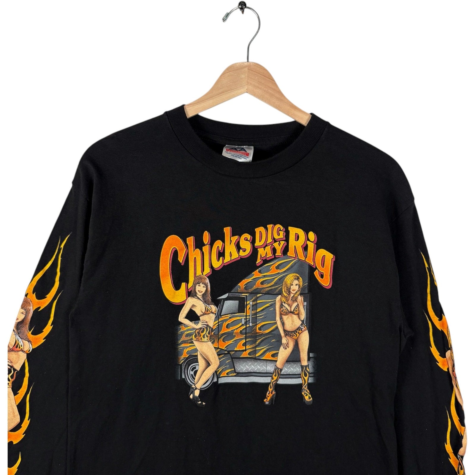 Vintage "Chicks Dig My Rig" Trucker Long Sleeve