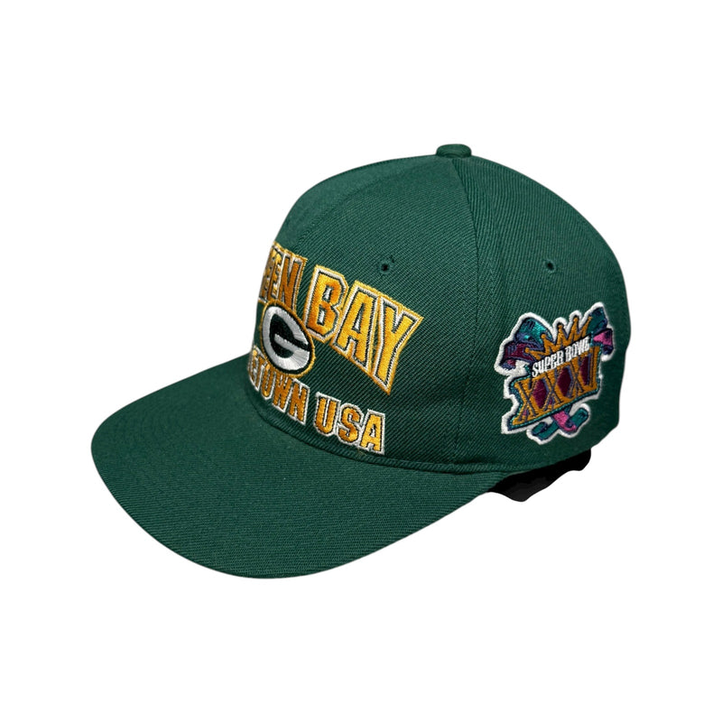 Vintage NFL Green Bay Packers Title Town USA Super Bowl Snapback Hat OSFA
