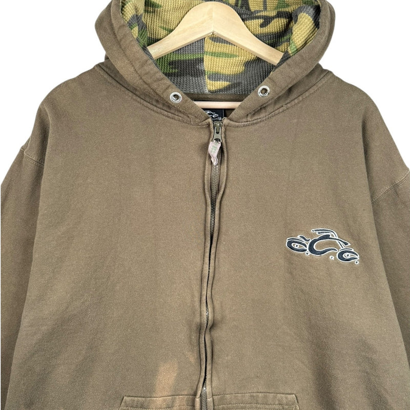 Vintage Ecko Unlimited Brown Zip Up Graphic Hoodie