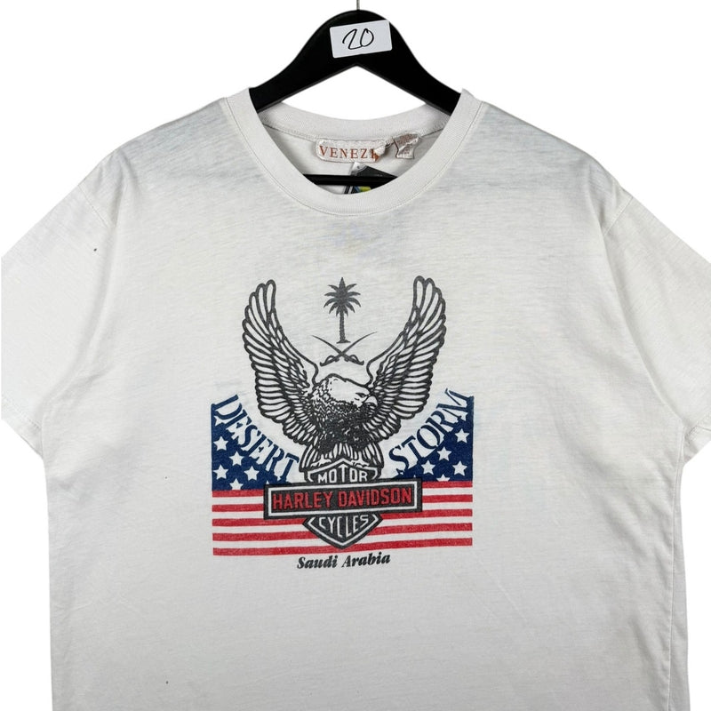 Vintage Harley Davidson Desert Storm Saudi Eagle T-Shirt