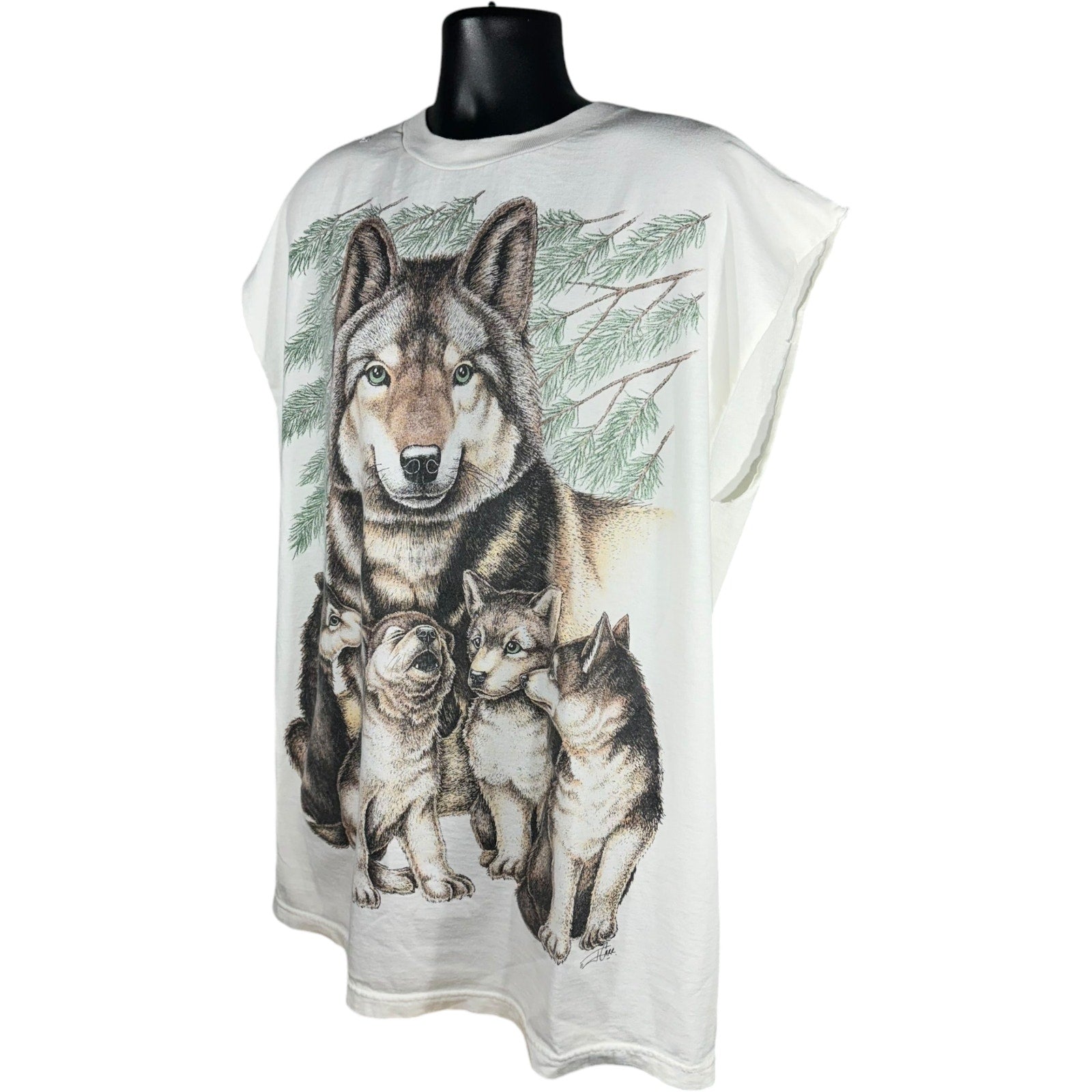 Vintage Wolf Pack Cut Off Tank Top