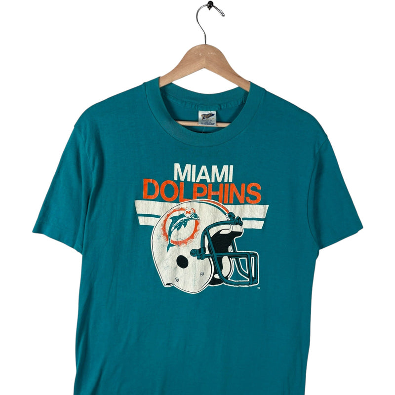 Vintage Miami Dolphins Spellout Helmet Graphic NFL Tee 90s