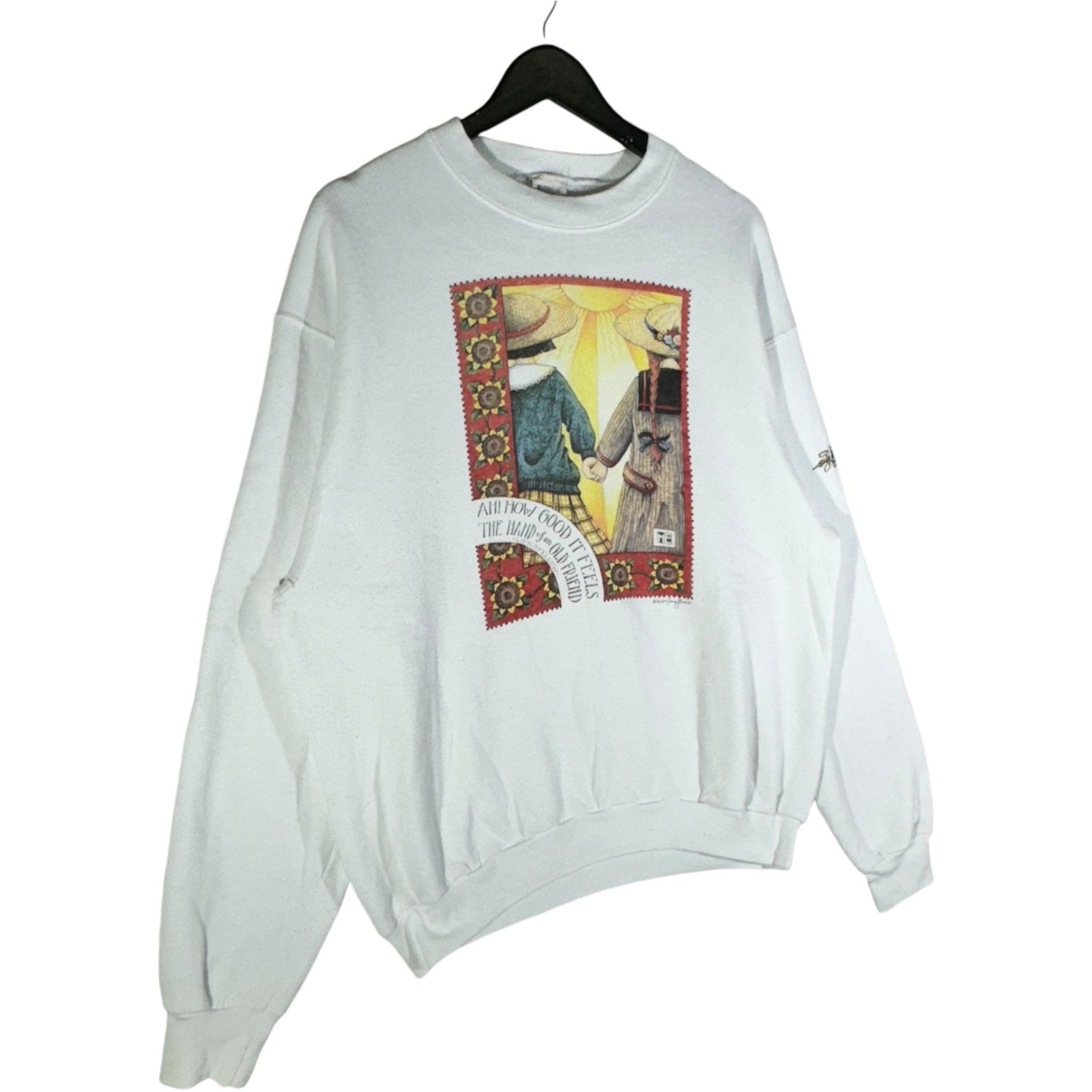 Vintage "The Hand Of An Old Friend" Art Crewneck