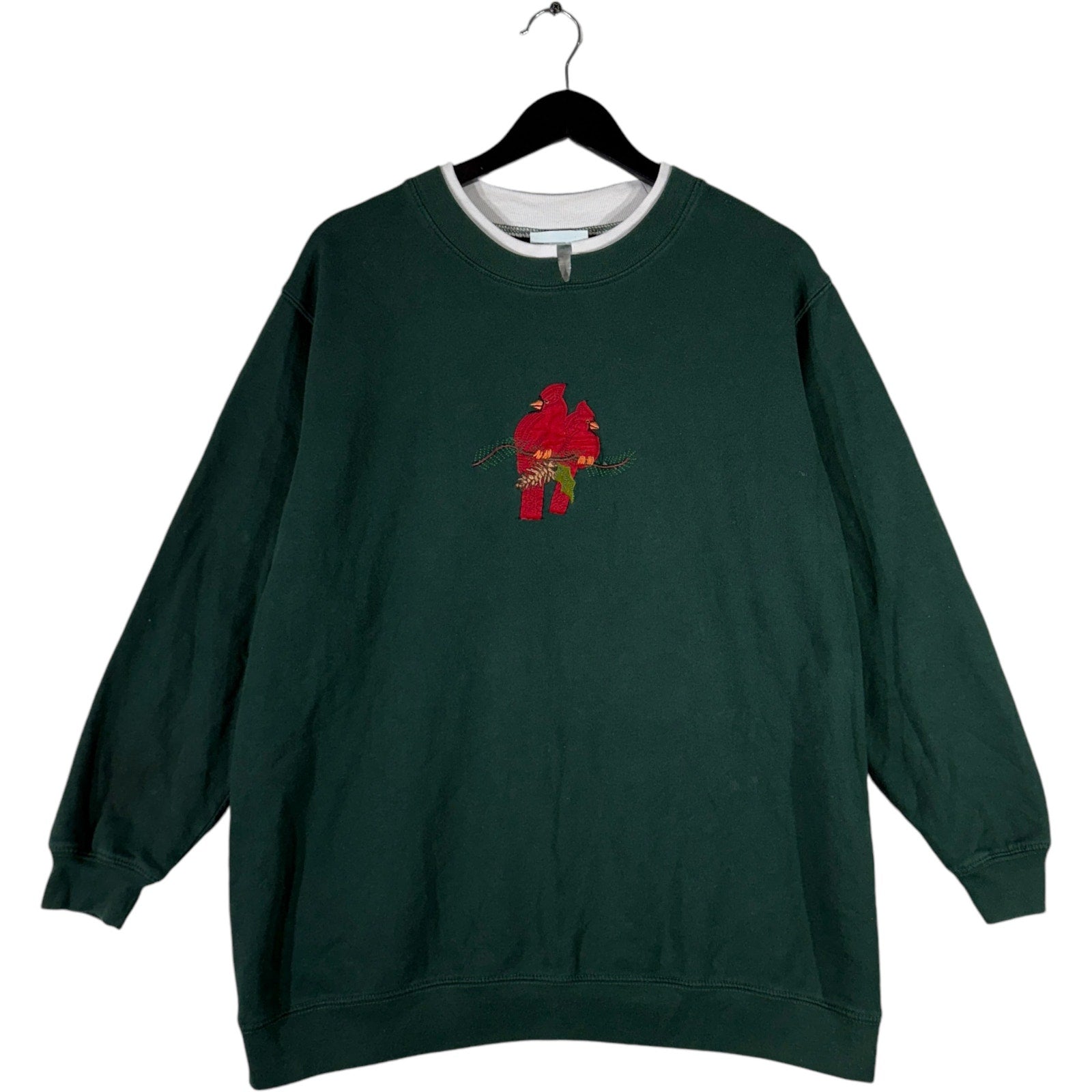 Women's Vintage Cardinals Double Collar Nature Crewneck