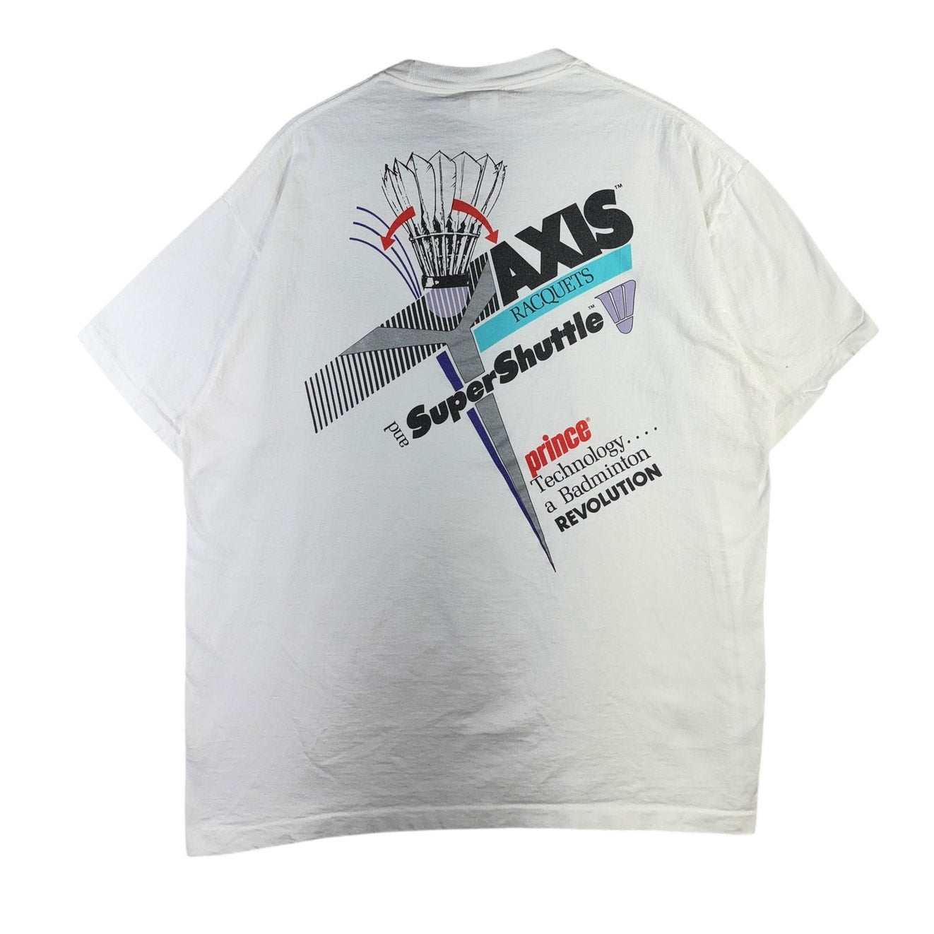 Vintage Prince Axis Racquets & Super Shuttle Tennis T-Shirt
