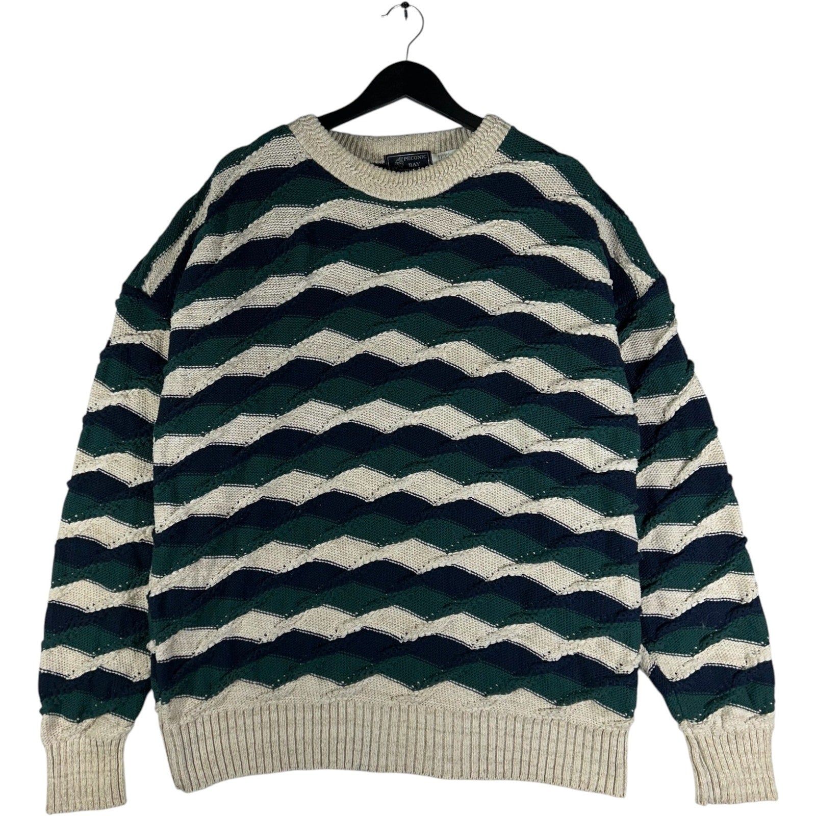 Vintage 3D Patterned Knit Pullover Sweater