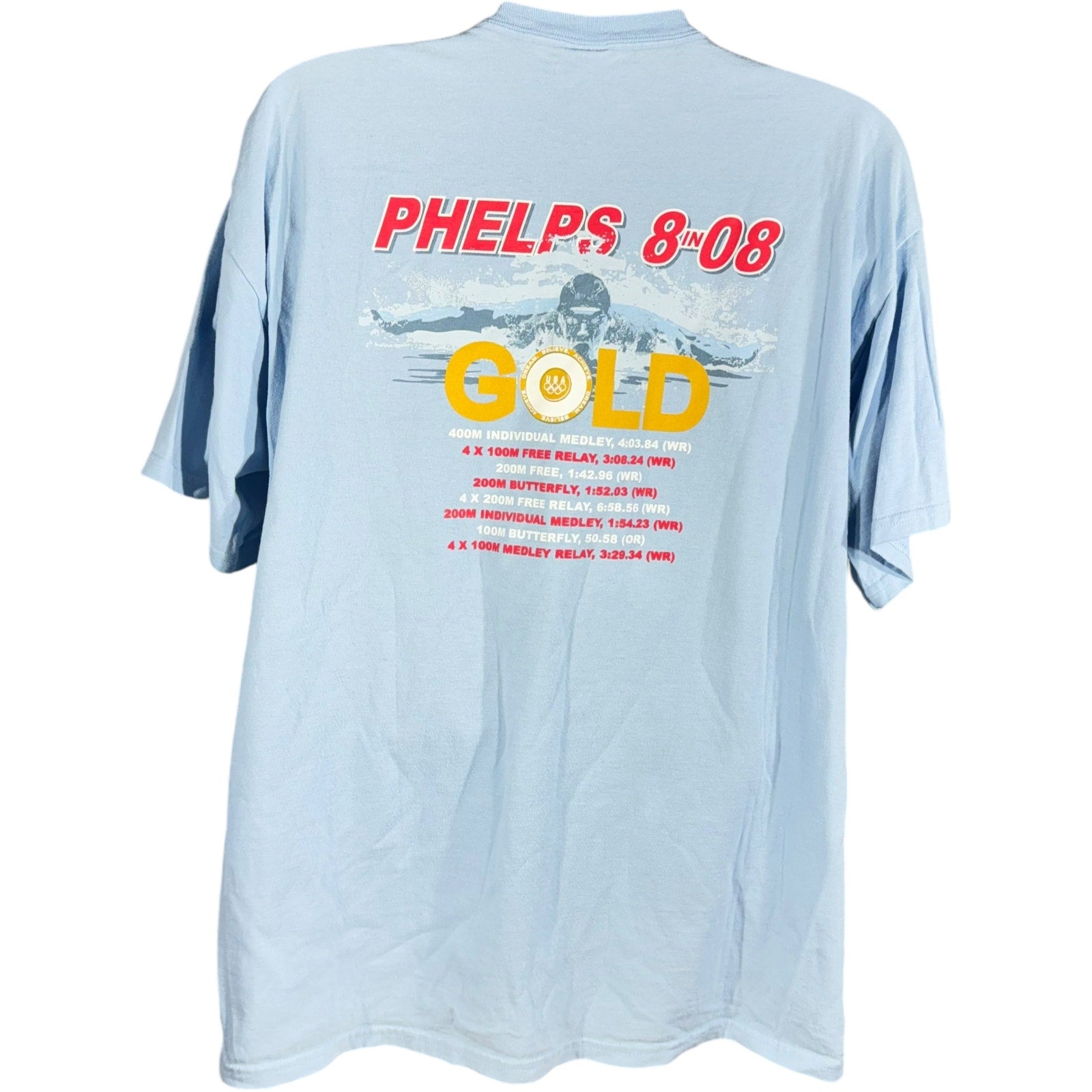 Vintage USA Olympics Michael Phelps Gold "8 in 08" Tee