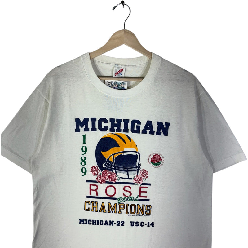 Vintage University Of Michigan Rose Bowl Champions Tee 1989