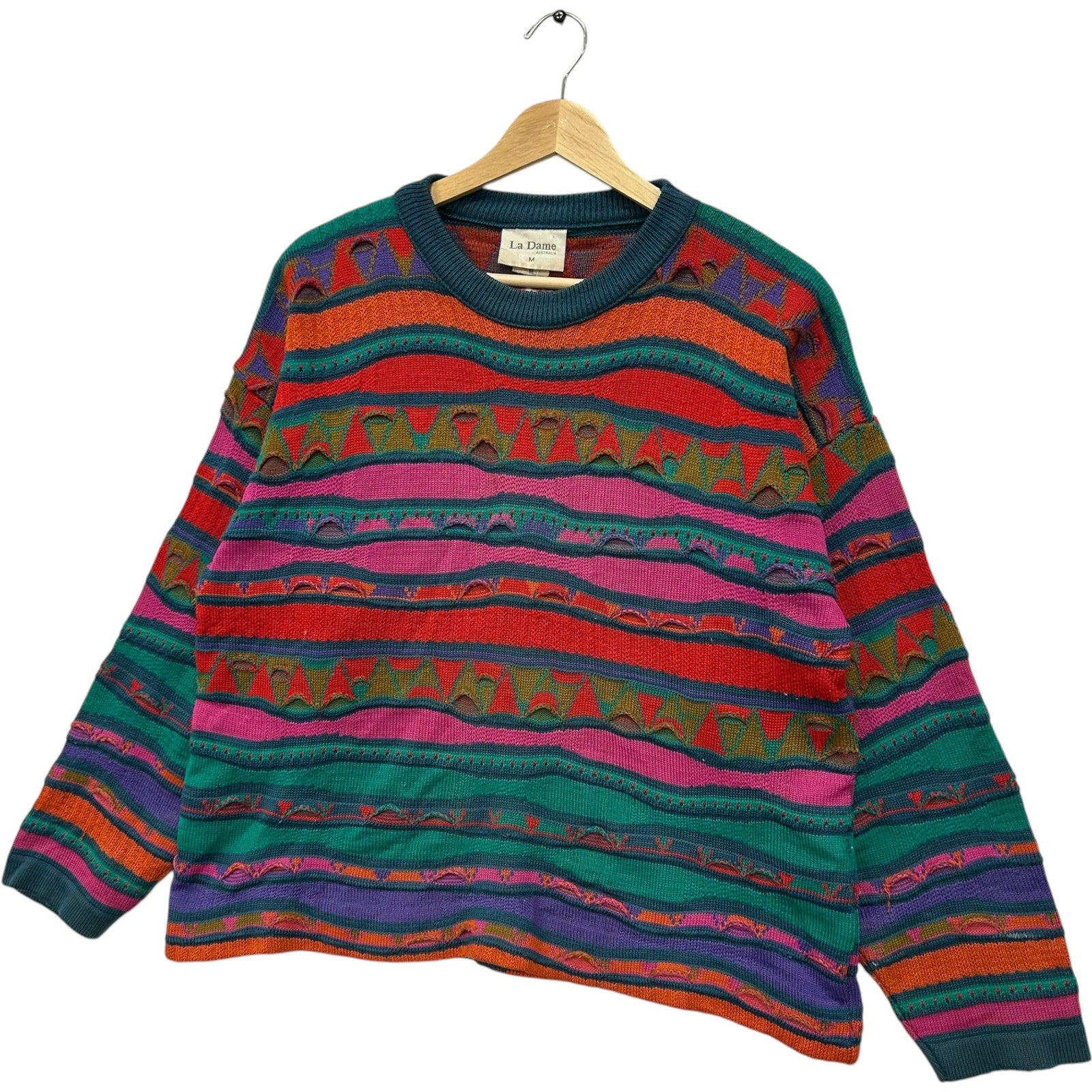 Vintage La Dame 3D Knit Sweater 90s