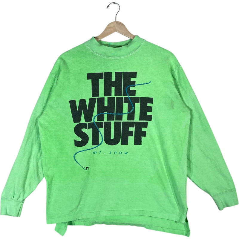 Vintage"The White Stuff" Mt. Snow Spellout Long Sleeve 90s