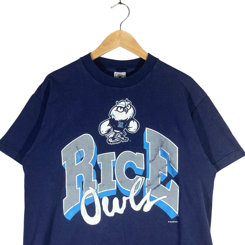 Vintage Rice University Owl Chest Spellout Tee