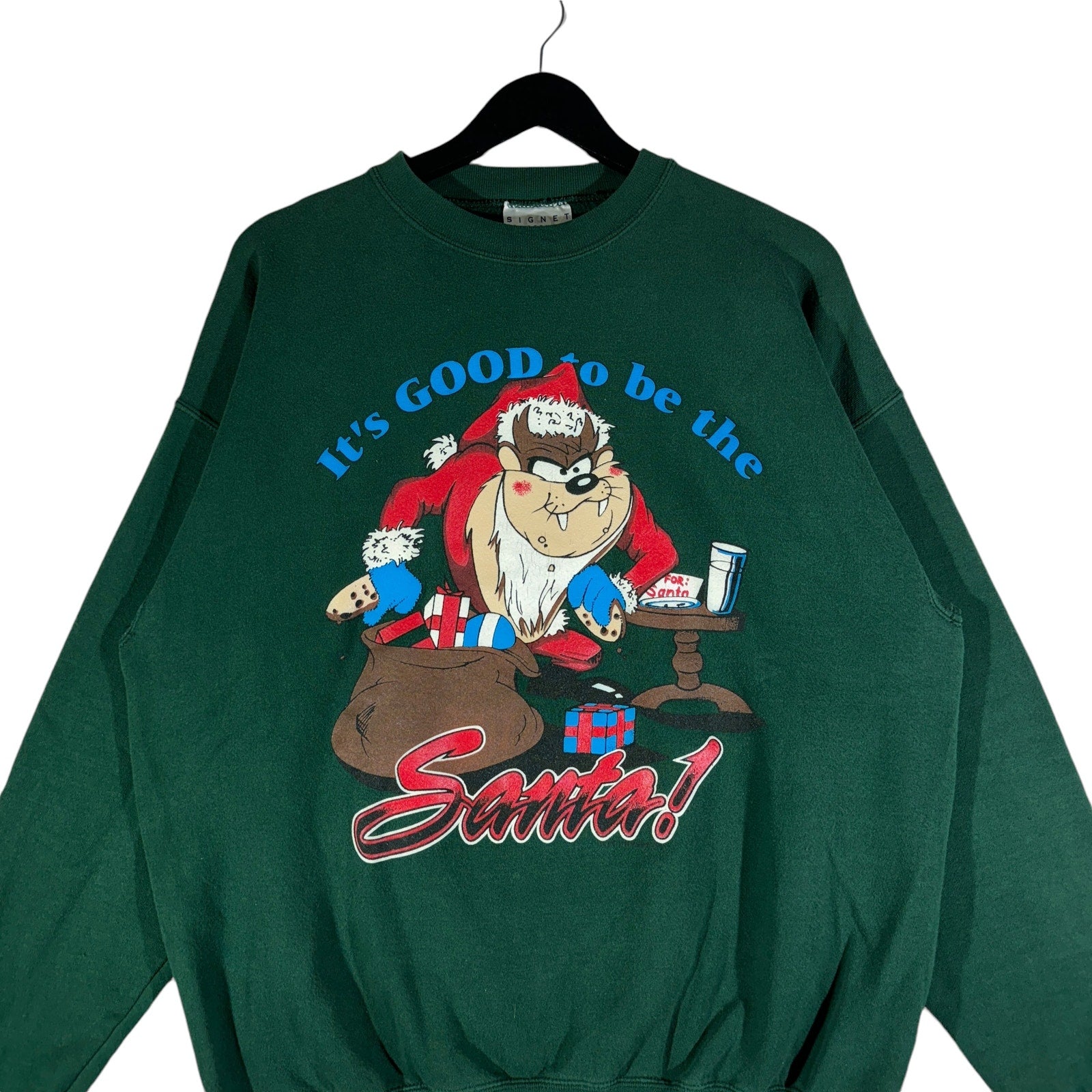 Vintage Looney Tunes Taz Santa Christmas Crewneck