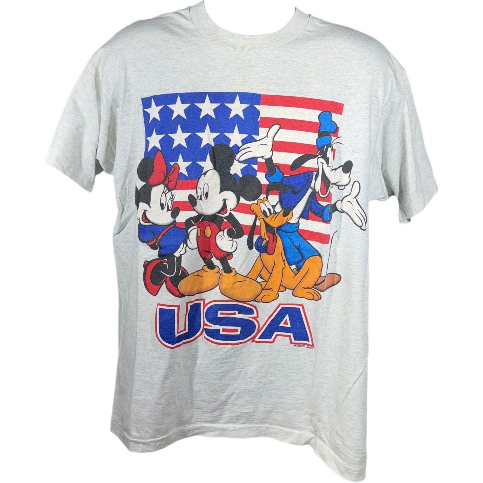 Vintage Disney Mickey And Friends USA Flag Tee 90s