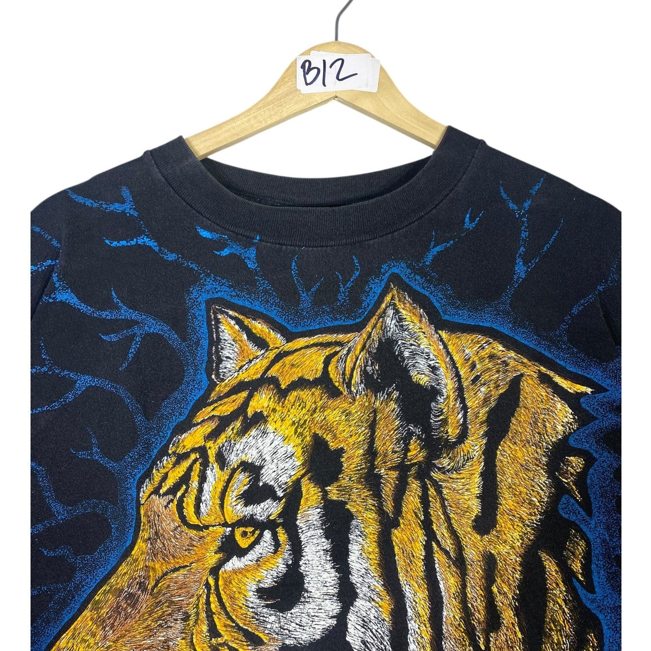 Vintage Tiger Head Big Print Graphic T-Shirt
