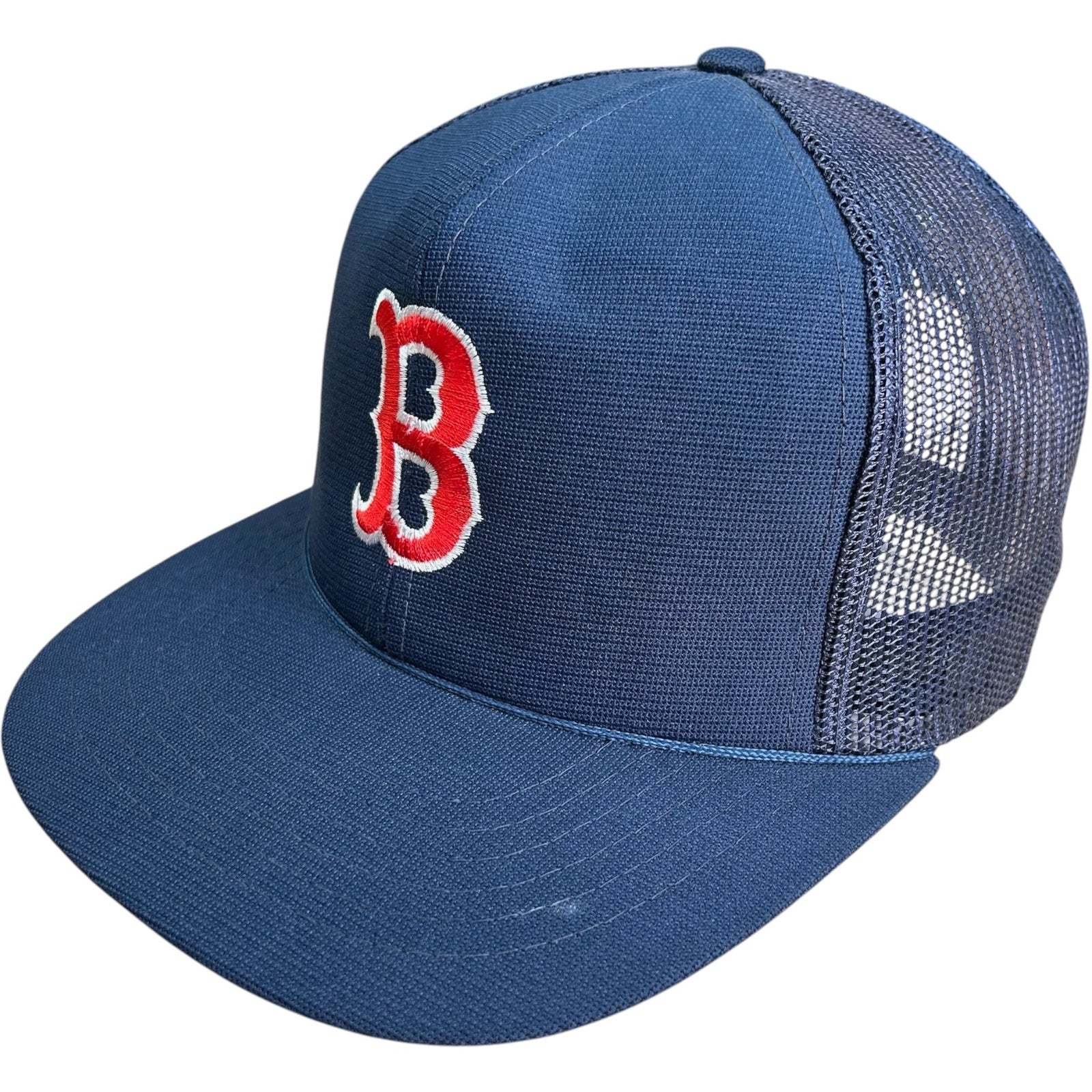 Vintage Boston Red Sox Logo MLB Snapback Trucker Hat