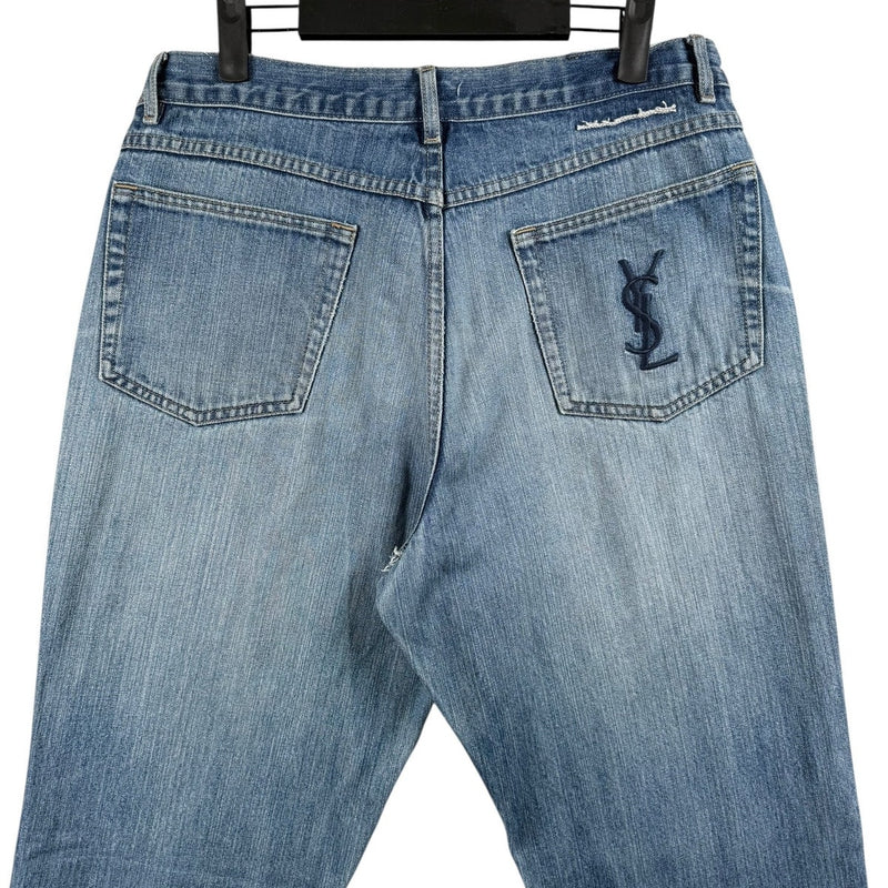 Vintage Yves Saint Laurent YSL Embroidered Denim Jeans 36