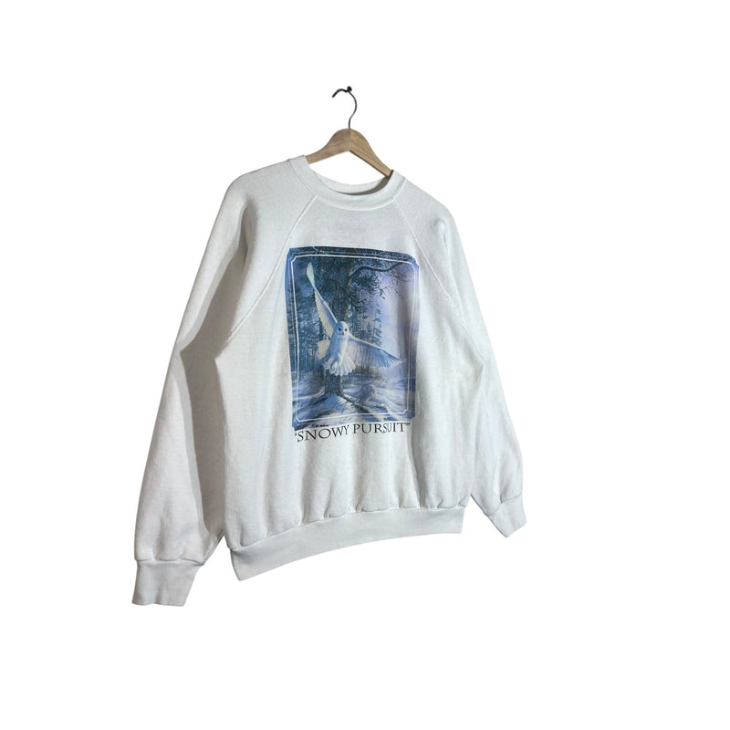 Vintage Snowy Pursuit Snow Owl Crewneck