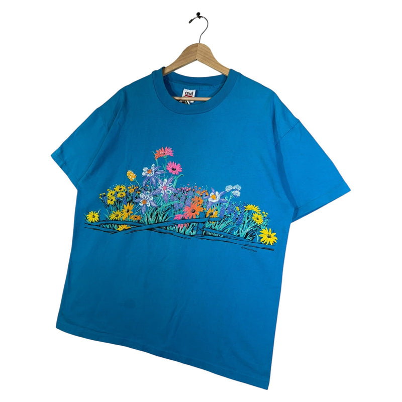 Vintage Anvil 1990 Floral Print T-Shirt
