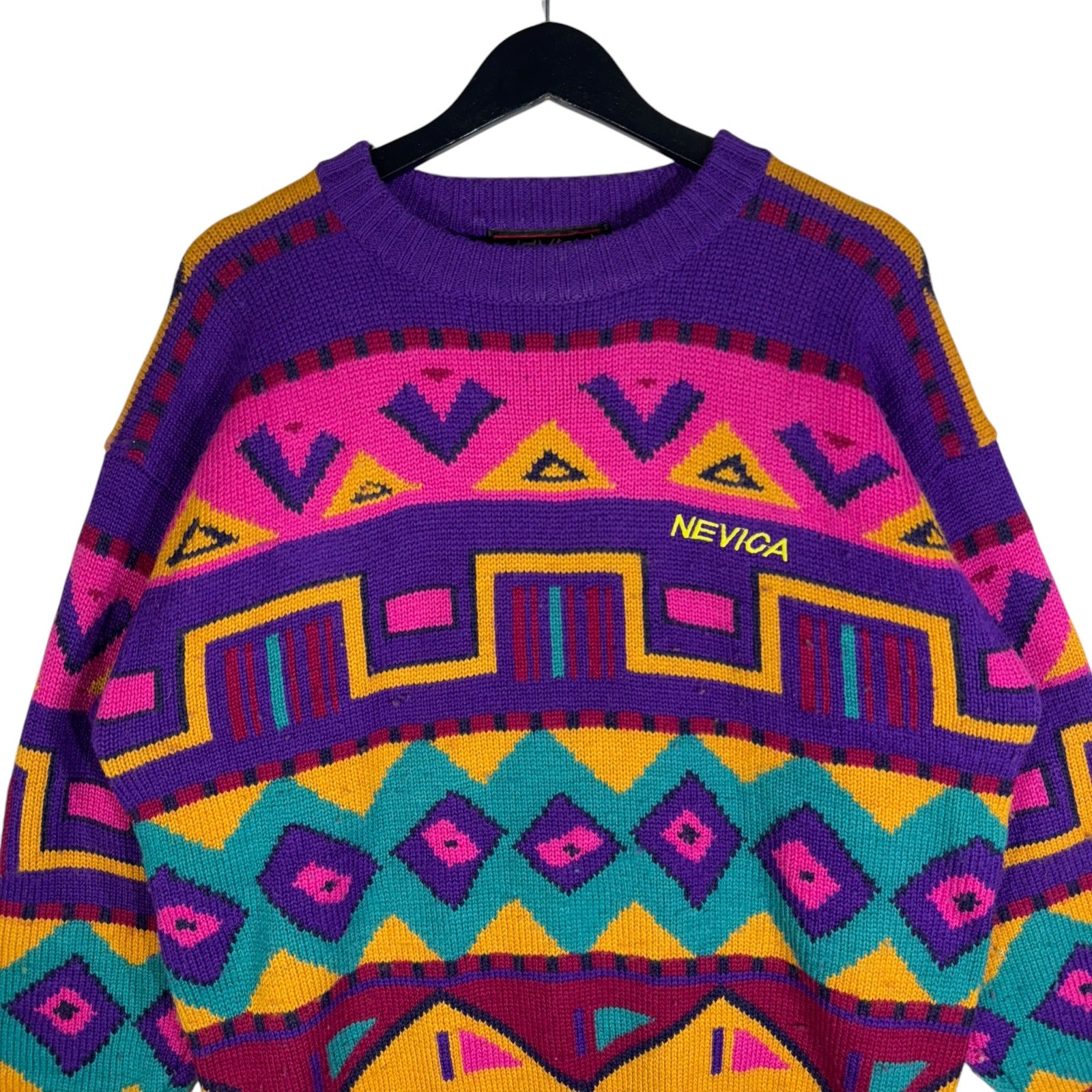 Vintage Nevica Geometric Pattern Sweater