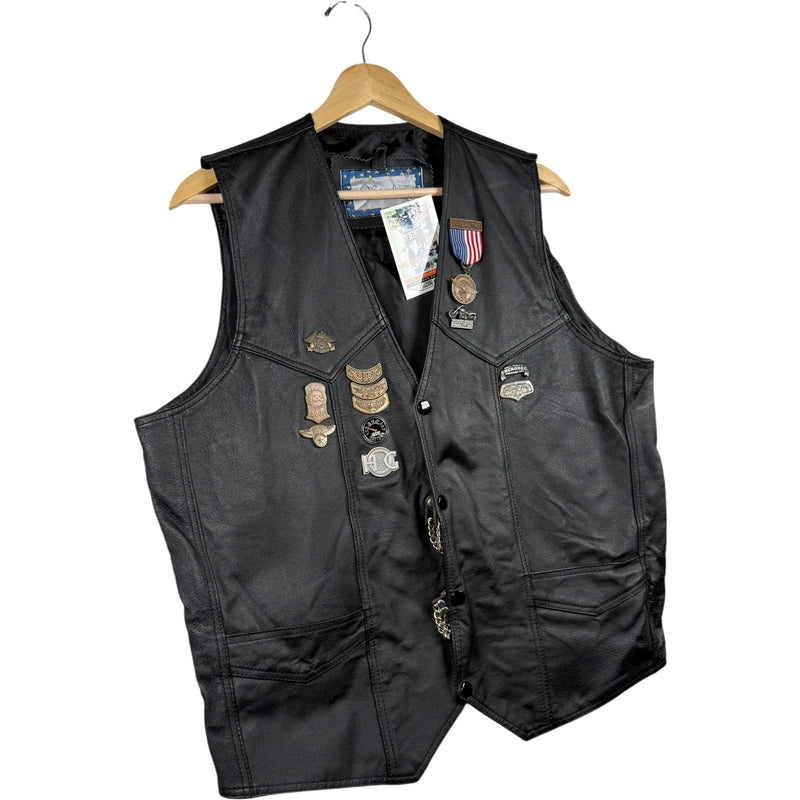Vintage Harley Davidson Pins & Patches Biker Vest
