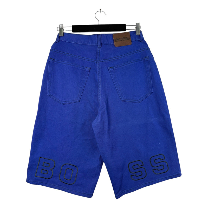 Vintage BOSS Embroidered Denim Shorts 30 x 13
