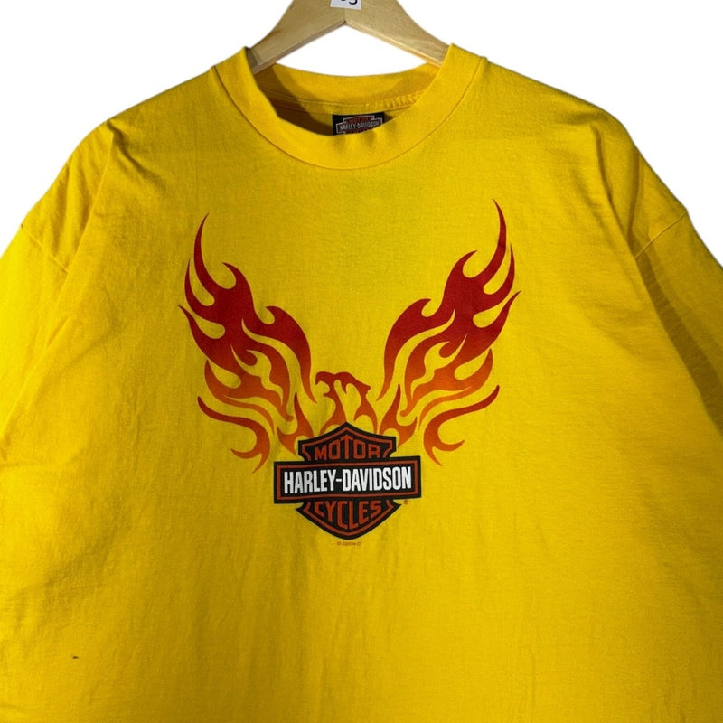 Vintage Harley Davidson Tribal Flame Eagle Graphic T-Shirt