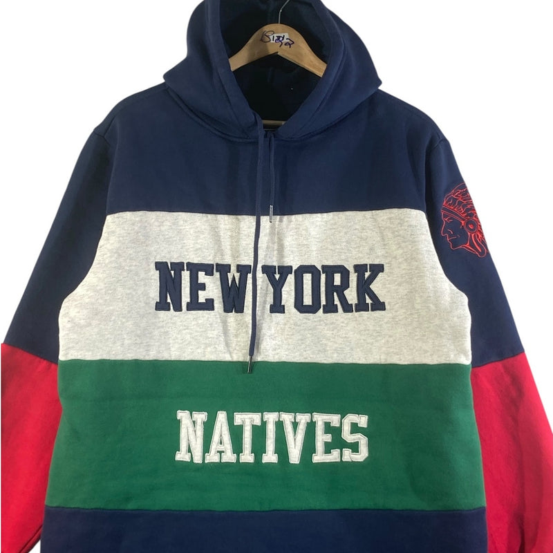 Vintage New York Natives Color Block Pullover Hoodie