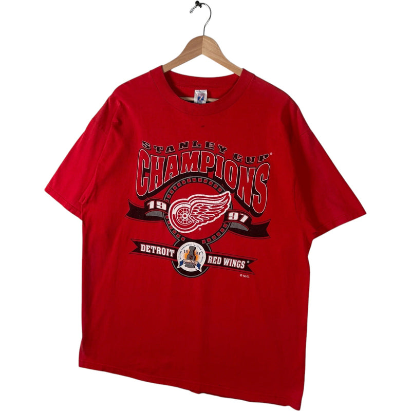 Vintage Logo 7 Detroit Red Wings Stanley Cup Champs NHL 90s Tee